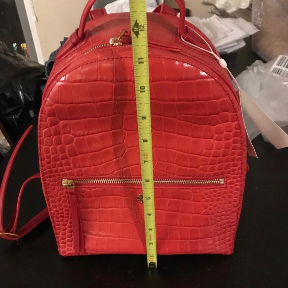 Tory Burch Liberty Red Croc embossed mini backpack - Picture 5 of 11